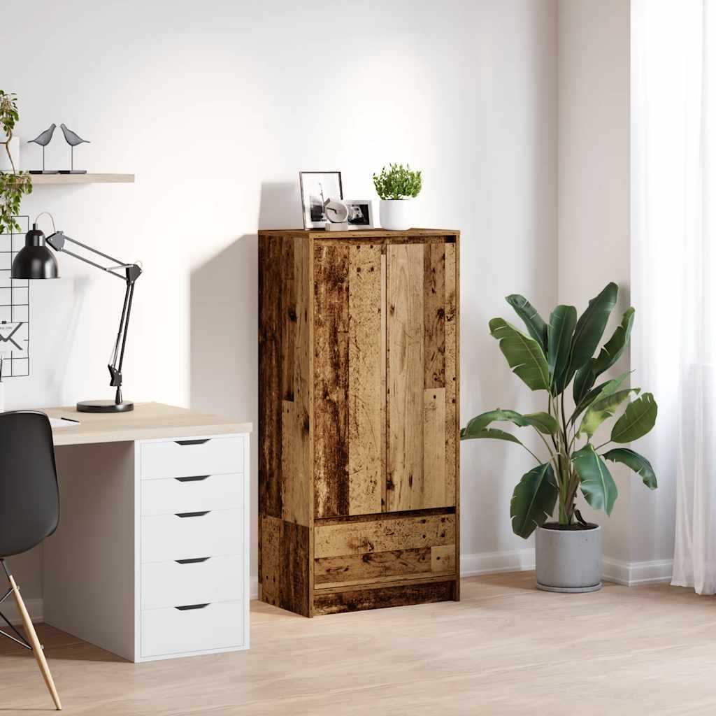 Ντουλάπι με συρτάρι 55,5x34x119,5 εκ. Ξύλινο μηχανουργικό ξύλο