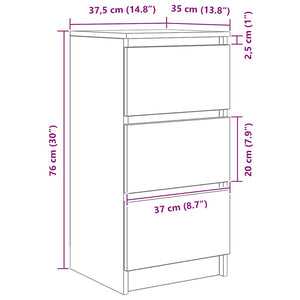 Μπουφές Αρτισιανή Δρυς 37,5x35x76 εκ. από Επεξεργασμένο Ξύλο