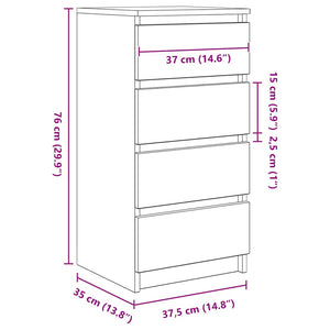 Ντουλάπι Γκρι Σκυροδέματος 37,5x35x76 εκ. Επεξεργασμένο Ξύλο - Pakobazaar
