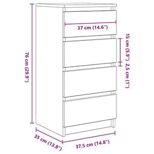 Ντουλάπι Καπνιστή δρυς 37,5x35x76 εκ. Κατασκευασμένο ξύλο