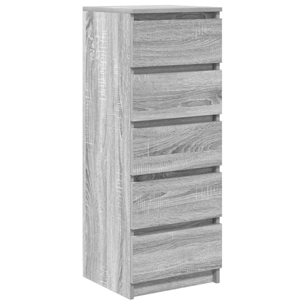 Συρταριέρα με Συρτάρια Γκρι Sonoma 37,5x35x99εκ. από Επεξ. Ξύλο