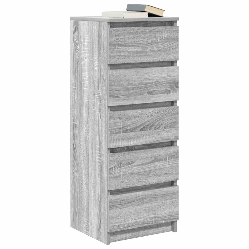 Συρταριέρα με Συρτάρια Γκρι Sonoma 37,5x35x99εκ. από Επεξ. Ξύλο