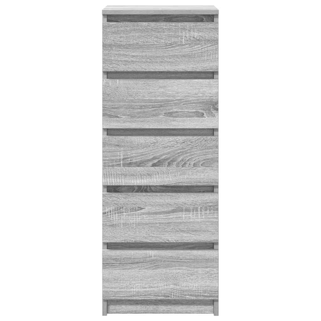Συρταριέρα με Συρτάρια Γκρι Sonoma 37,5x35x99εκ. από Επεξ. Ξύλο
