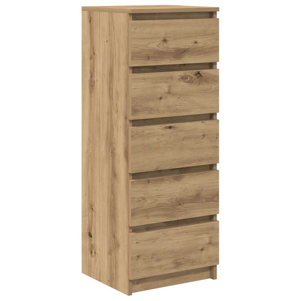 Συρταριέρα με Συρτάρια Τεχνίτης Δρυς 37,5x35x99 εκ. Επεξ. Ξύλο - Pakobazaar