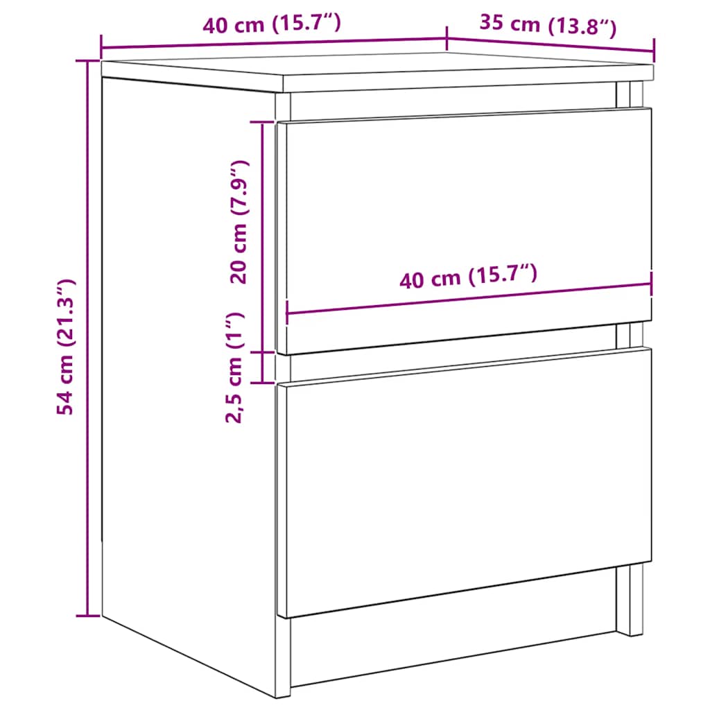 Έπιπλο Τηλεόρασης Λευκό 40x35x54 εκ. από Επεξεργ. Ξύλο