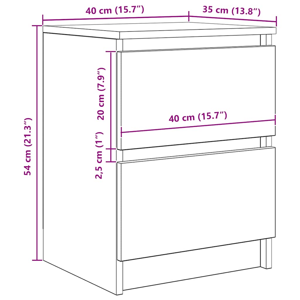 Έπιπλο Τηλεόρασης από Καπνιστή Δρυς 40x35x54 εκ. από Τεχνητό Ξύλο - Pakobazaar