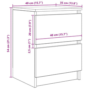 Έπιπλο Τηλεόρασης από Καπνιστή Δρυς 40x35x54 εκ. από Τεχνητό Ξύλο - Pakobazaar