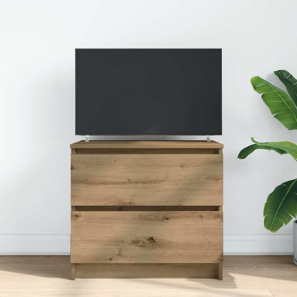 Έπιπλο Τηλεόρασης Αρτισιανή Δρυς 60x35x54 εκ από Επεξεργ. Ξύλο - Pakobazaar