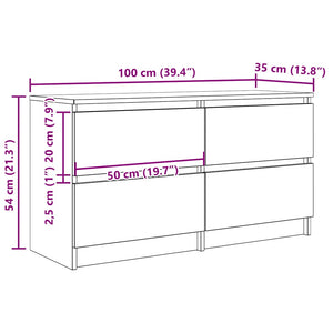 ντουλάπι τηλεόρασης Μαύρο 100x35x54 cm Κατασκευασμένο ξύλο - Pakobazaar