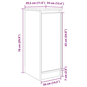 Παπουτσοθήκη Γκρι Sonoma 29,5x34x76 εκ. Επεξεργασμένο Ξύλο