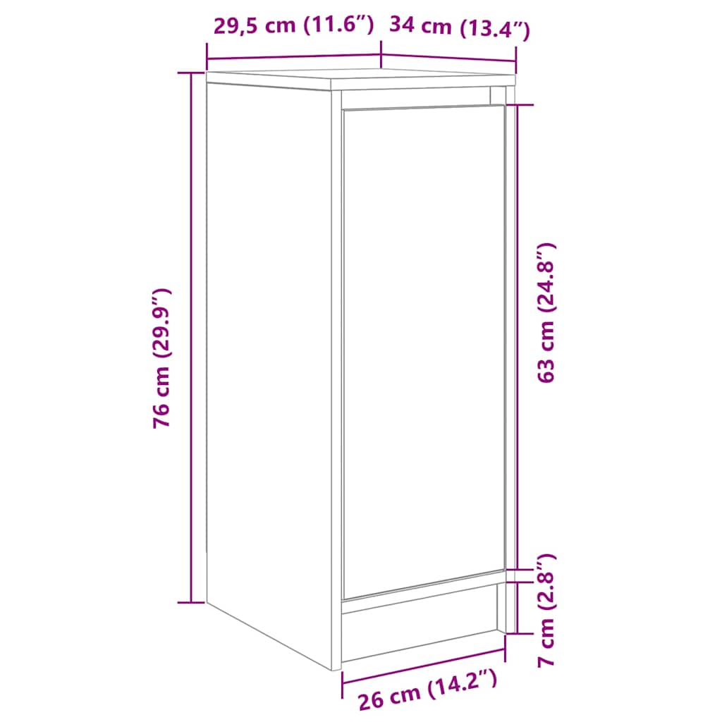 Παπουτσοθήκη Καφέ Δρυς 29,5x34x76 εκ. από Επεξεργ. Ξύλο