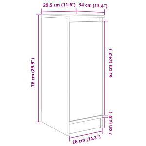 Παπουτσοθήκη Καφέ Δρυς 29,5x34x76 εκ. από Επεξεργ. Ξύλο