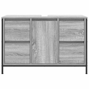 ντουλάπι νιπτήρα με συρτάρια γκρι Sonoma 90x34,5x60 εκ.