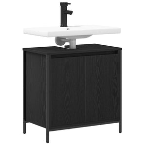 ντουλάπι νιπτήρα μπάνιου μαύρο 60x34,5x60 εκ. - Pakobazaar