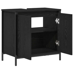 ντουλάπι νιπτήρα μπάνιου μαύρο 60x34,5x60 εκ. - Pakobazaar