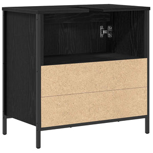 ντουλάπι νιπτήρα μπάνιου μαύρο 60x34,5x60 εκ. - Pakobazaar