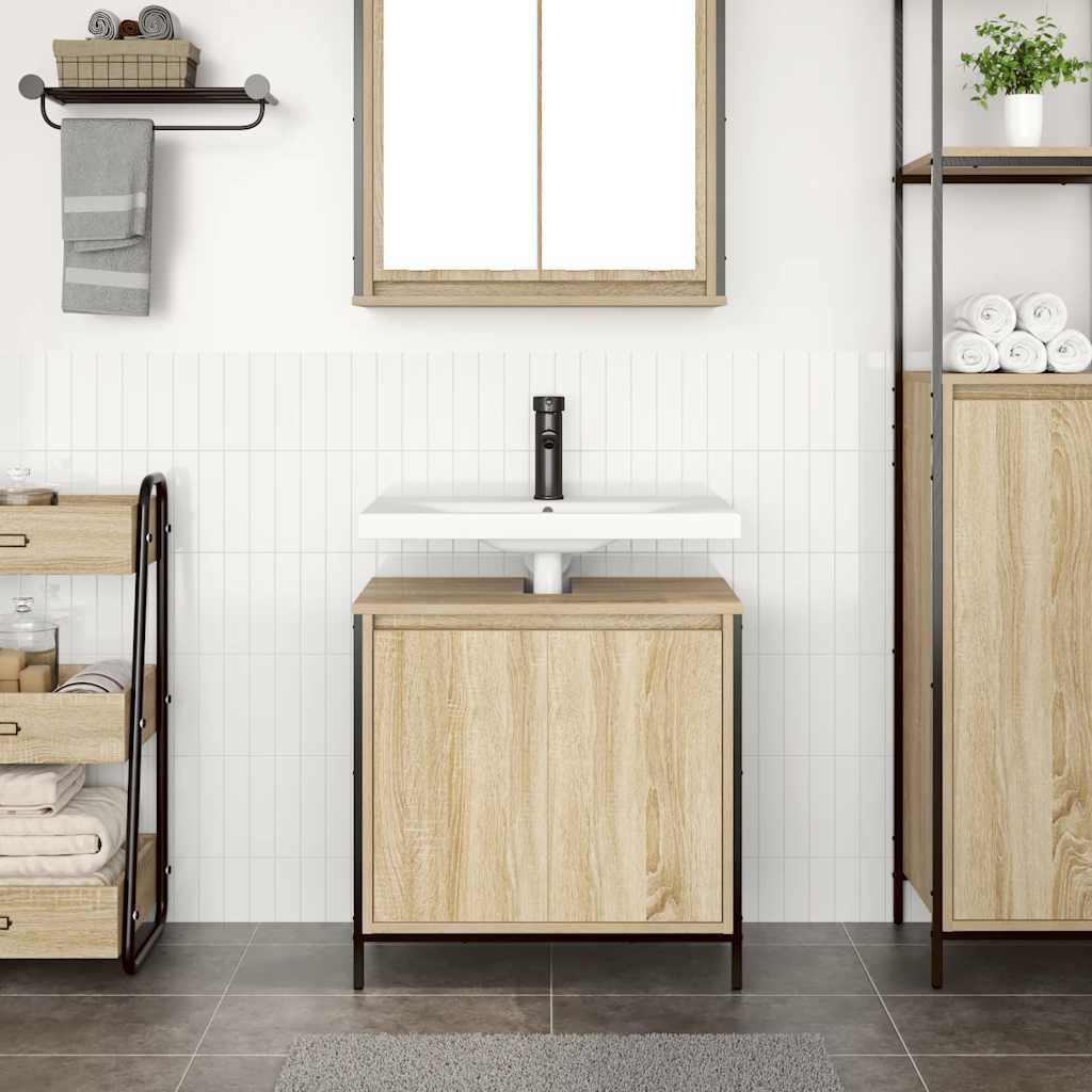 Ντουλάπι Νιπτήρα Μπάνιου Sonoma Δρυς 60x34,5x60 εκ. - Pakobazaar