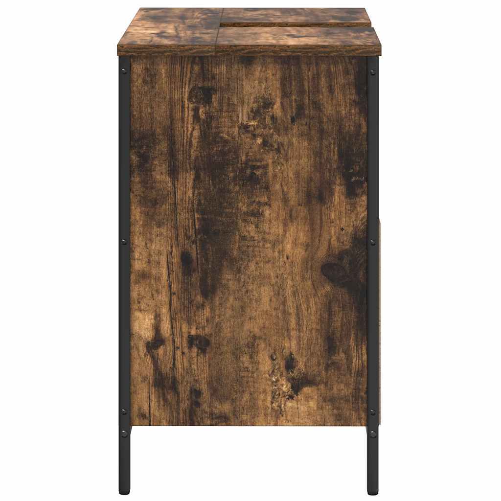 Ντουλάπι Νιπτήρα Μπάνιου Καπνιστή Δρυς 60x34,5x60 εκ. - Pakobazaar