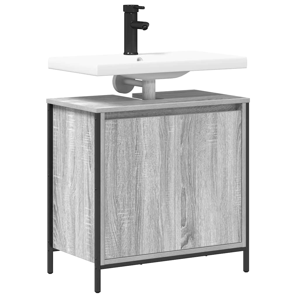 Ντουλάπι Νιπτήρα Μπάνιου Γκρι Sonoma 60x34,5x60 εκ. - Pakobazaar