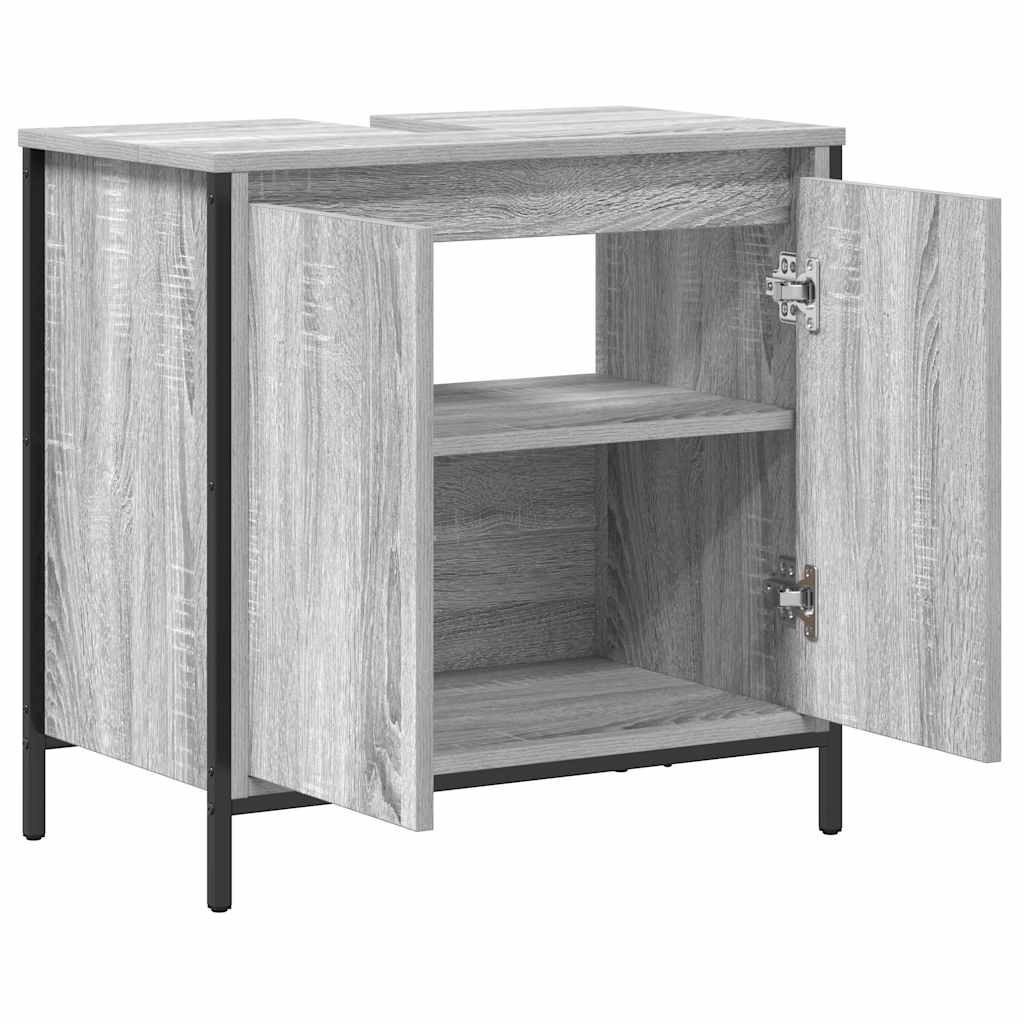 Ντουλάπι Νιπτήρα Μπάνιου Γκρι Sonoma 60x34,5x60 εκ. - Pakobazaar