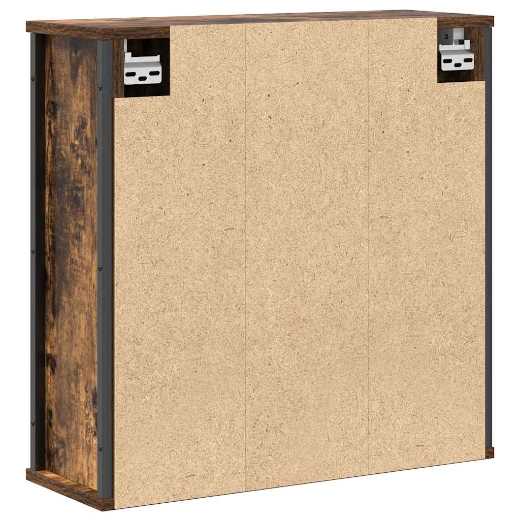 Ντουλάπι τοίχου μπάνιου με καθρέφτη Καπνιστή δρυς 60x21x60 εκ.