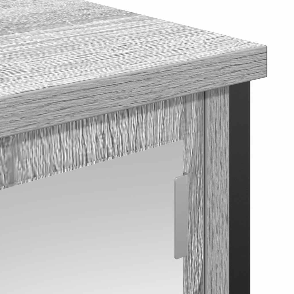 Ντουλάπι τοίχου μπάνιου με καθρέφτη Γκρι Sonoma 60x21x60 εκ.