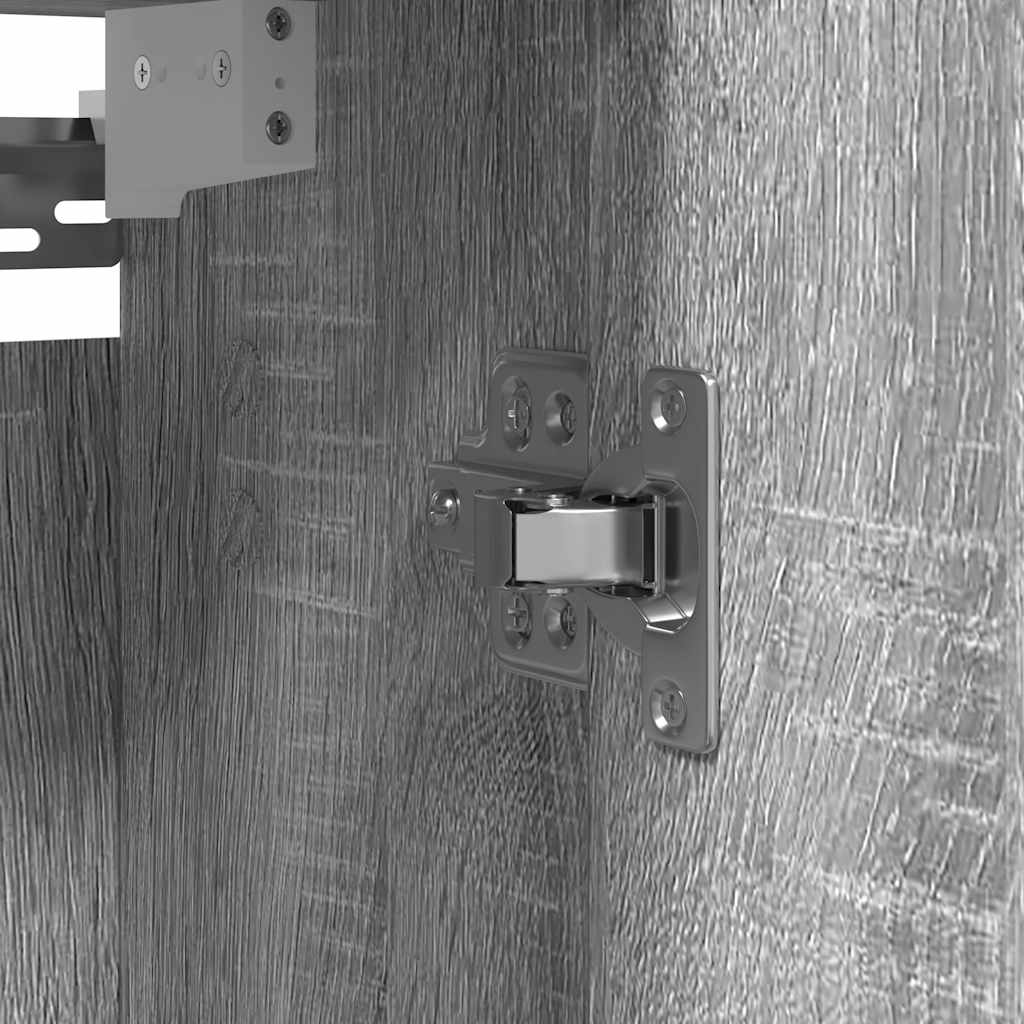 Ντουλάπι τοίχου μπάνιου με καθρέφτη Γκρι Sonoma 60x21x60 εκ.