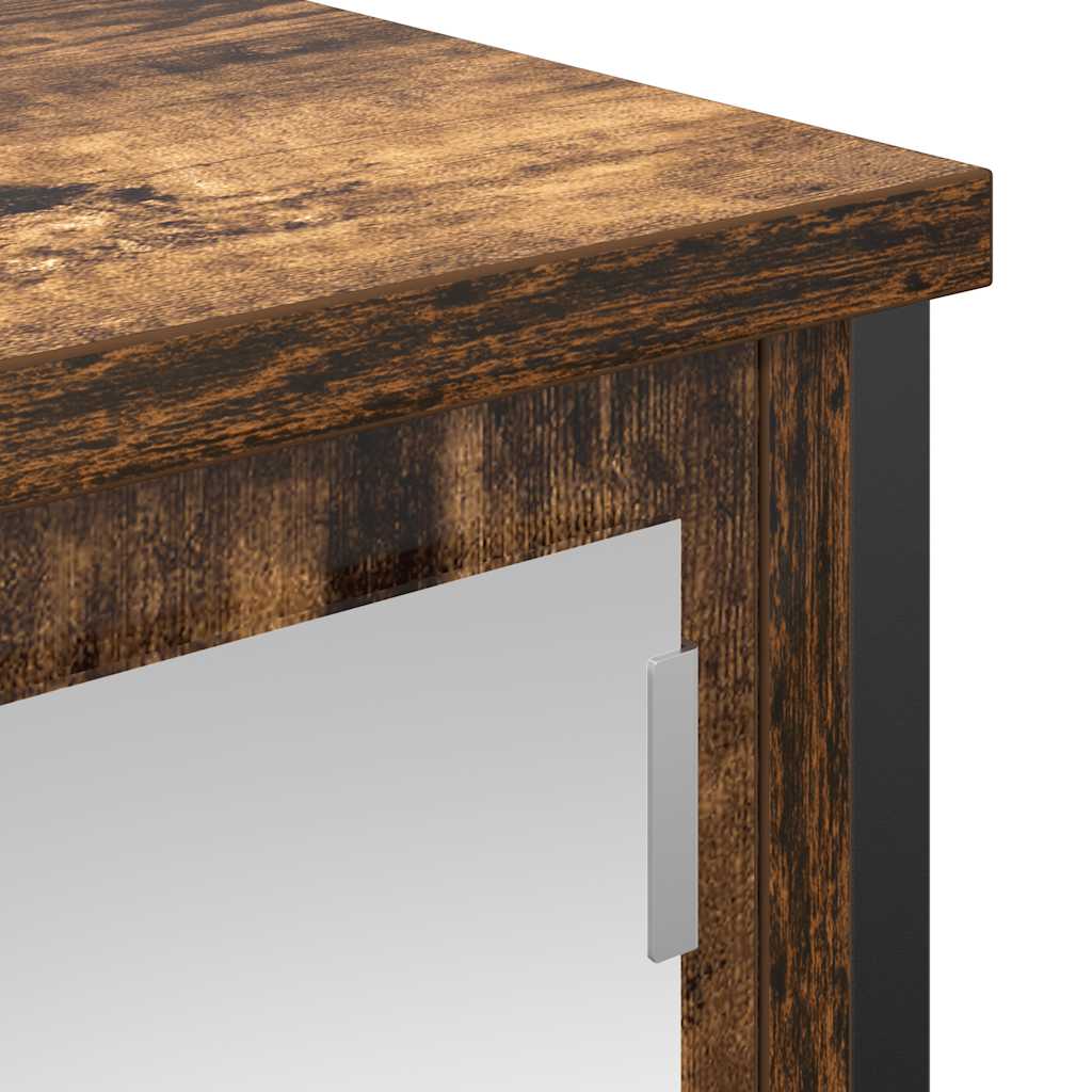 Ντουλάπι τοίχου μπάνιου με καθρέφτη Καπνιστή δρυς 50x21x60 εκ.