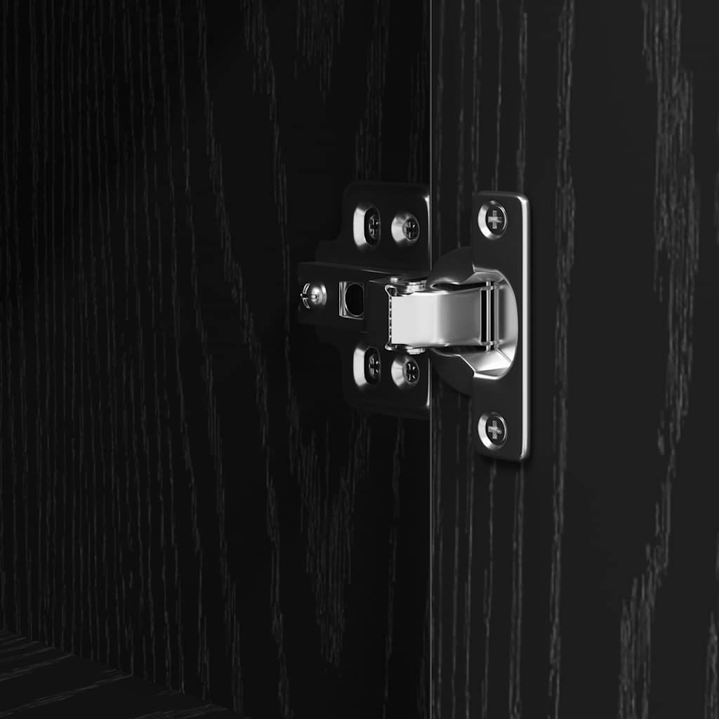 Ντουλάπι μπάνιου με ράφια Μαύρη βελανιδιά 36x35x165 cm - Pakobazaar