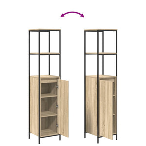 Ντουλάπι μπάνιου με ράφια Sonoma δρυς 36x35x165 εκ. - Pakobazaar
