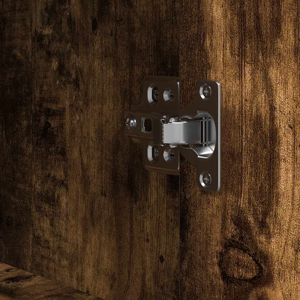 Ντουλάπι Μπάνιου με Καθρέφτη Καπνιστή δρυς 36x35x95 εκ.