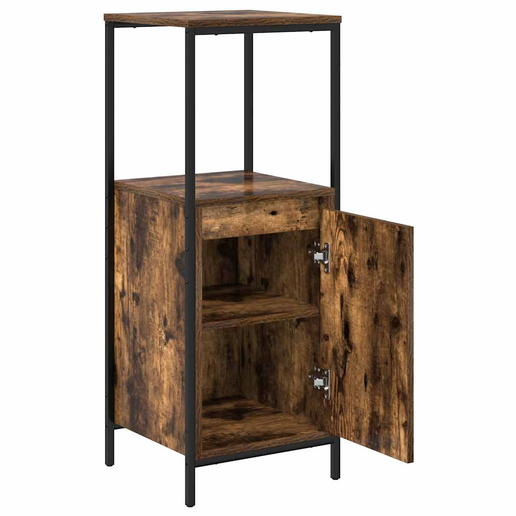 Ντουλάπι Μπάνιου με Καθρέφτη Καπνιστή δρυς 36x35x95 εκ.