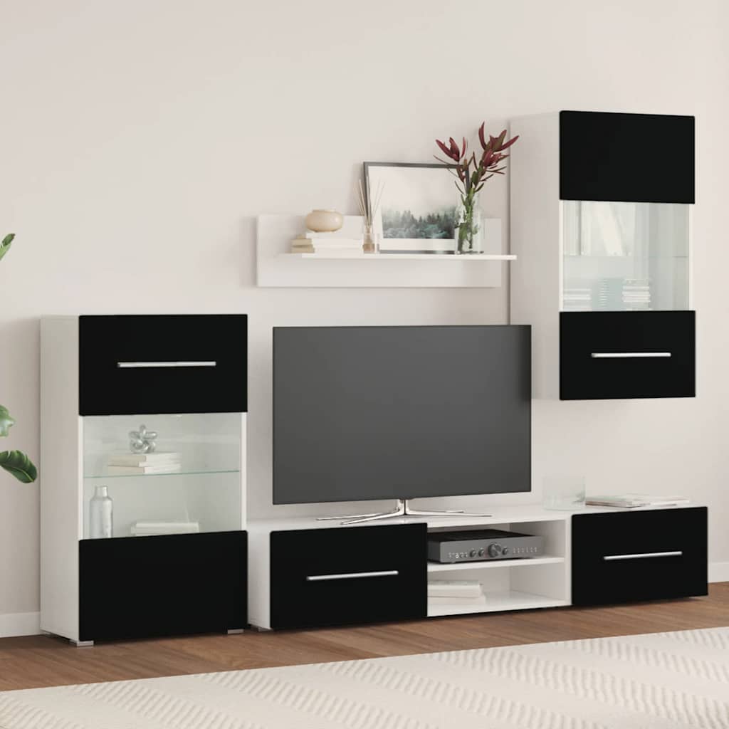 Μονάδες τηλεόρασης 5 τεμαχίων με φωτισμό LED Ματ Μαύρο