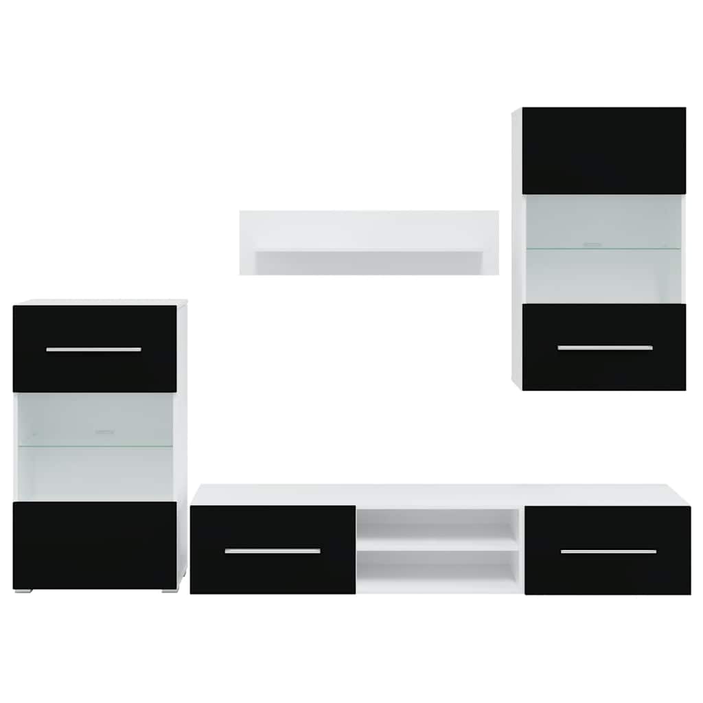 Μονάδες τηλεόρασης 5 τεμαχίων με φωτισμό LED Ματ Μαύρο