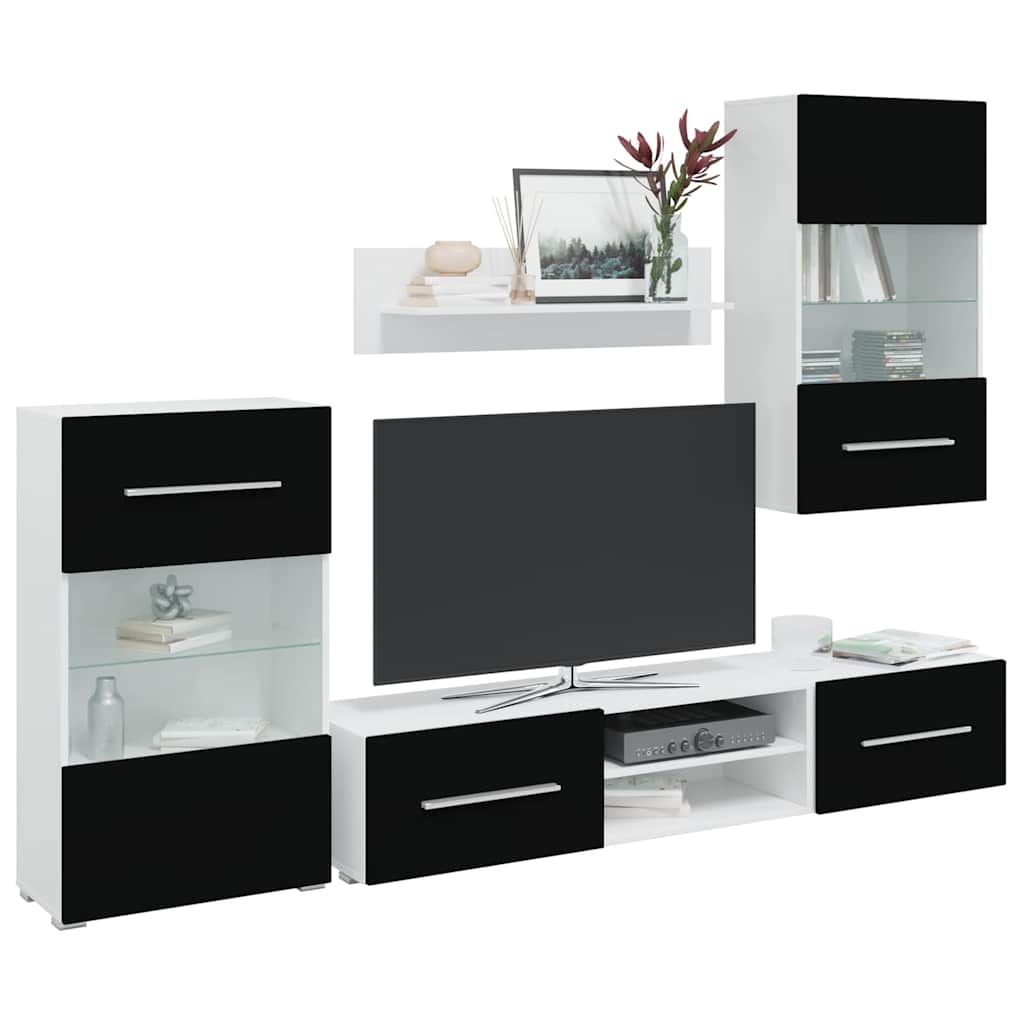 Μονάδες τηλεόρασης 5 τεμαχίων με φωτισμό LED Ματ Μαύρο