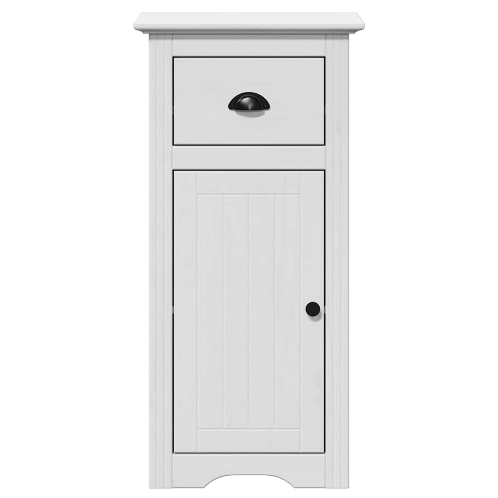 Σετ επίπλων μπάνιου 3 τεμαχίων "BODO" Λευκό μασίφ ξύλο πεύκου - Pakobazaar