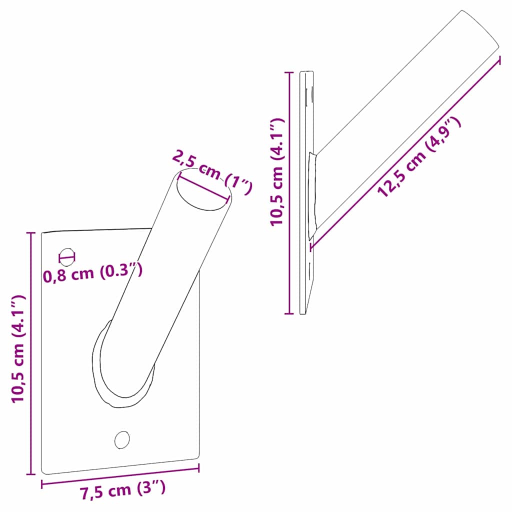 Στήριγμα Σημαίας Ασημί 10,5 x 7,5 x 0,25 εκ. Ατσάλι - Pakobazaar