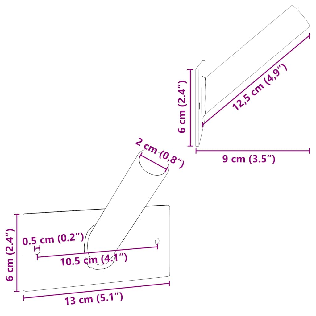 Στήριγμα Σημαίας Μαύρο 13 x 6 x 0,2 εκ. Ατσάλι - Pakobazaar