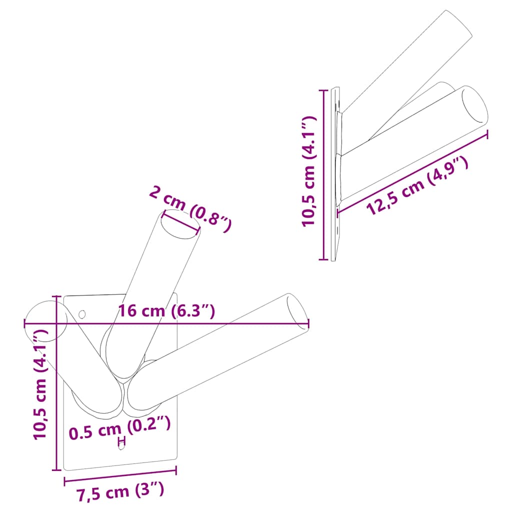 Στήριγμα Σημαίας Ασημί 10,5 x 7,5 x 0,2 εκ. Ατσάλι - Pakobazaar