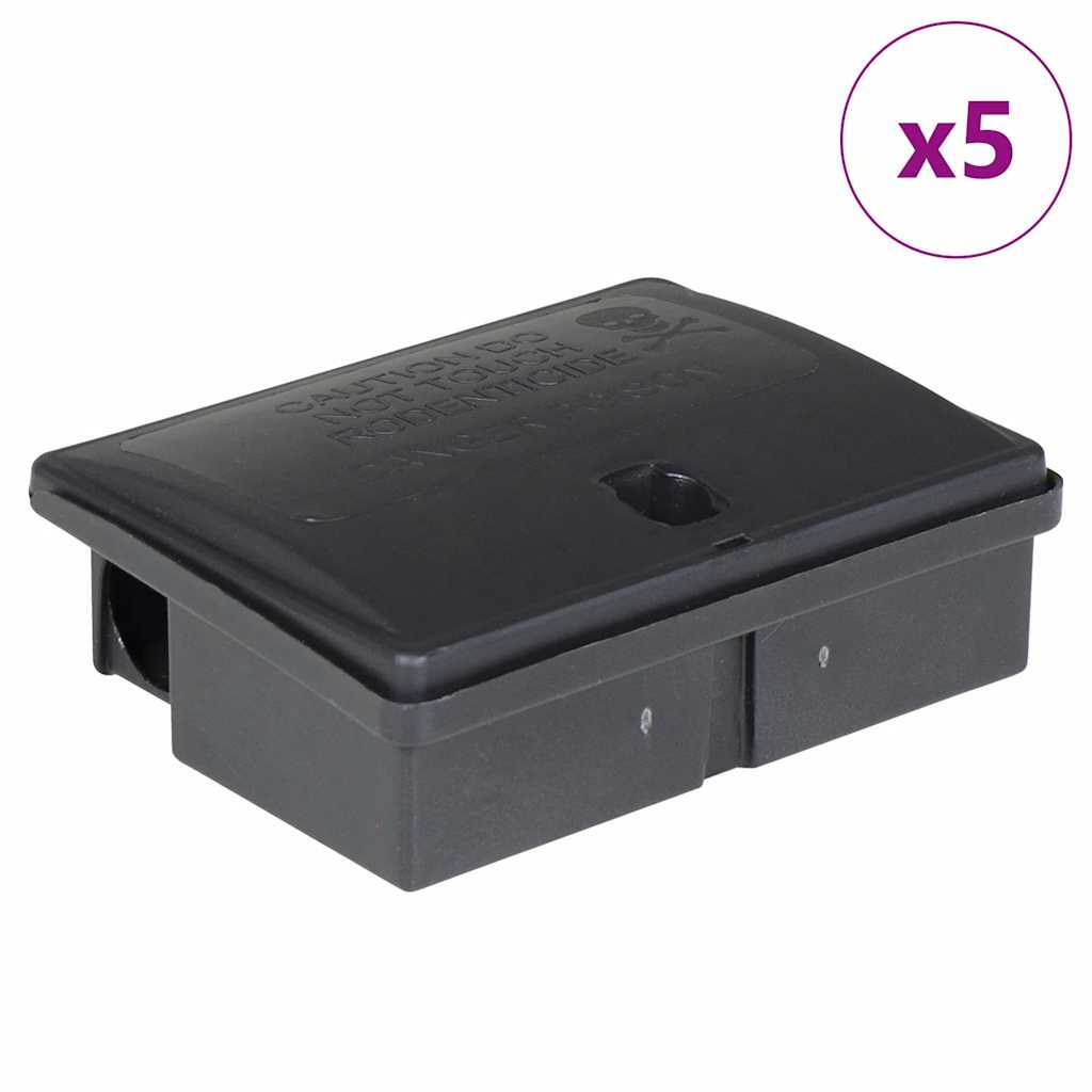 Ποντικοπαγίδες 5 τεμ. Μαύρες 13x10x4 εκ. - Pakobazaar