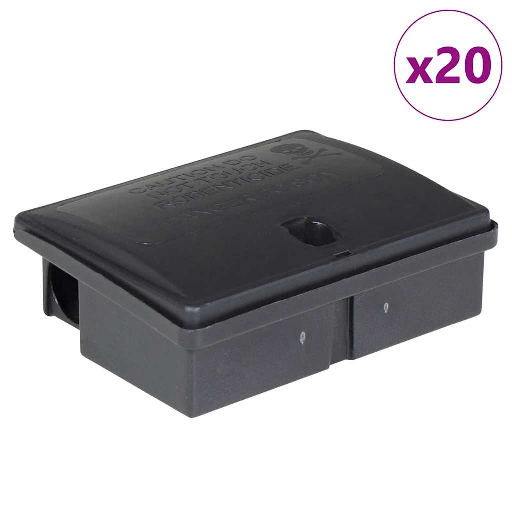Παγίδες ποντικιών 20 τεμάχια Μαύρο 13x10x4 εκ.