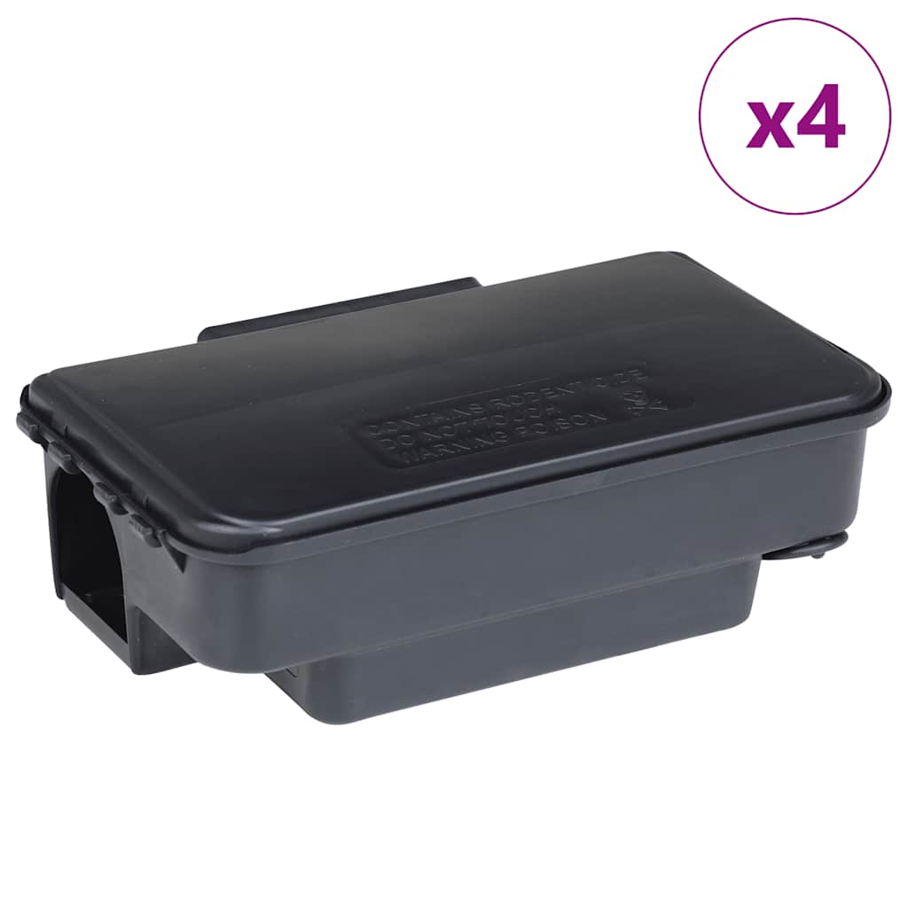 Ποντικοπαγίδες 4 τεμ. Μαύρες 22x12,5x7,5 εκ. - Pakobazaar
