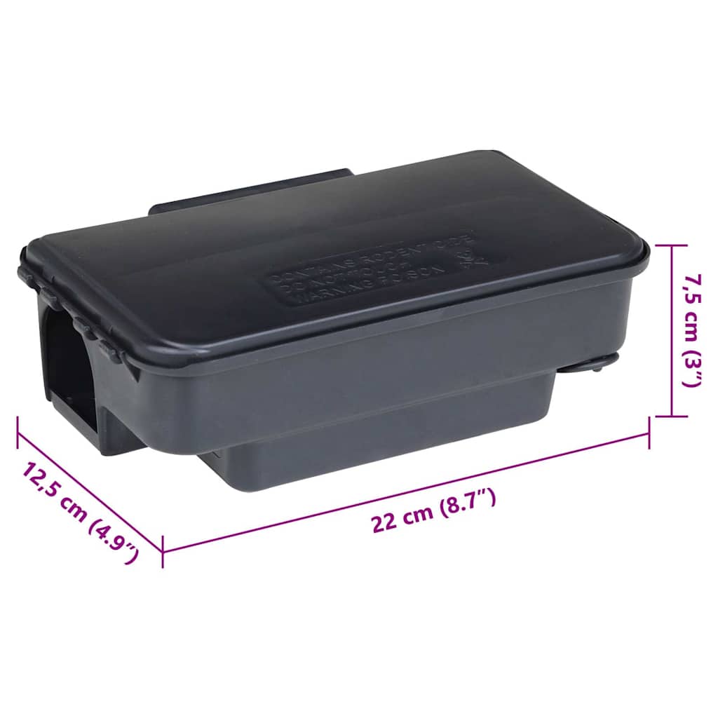 Ποντικοπαγίδες 4 τεμ. Μαύρες 22x12,5x7,5 εκ. - Pakobazaar