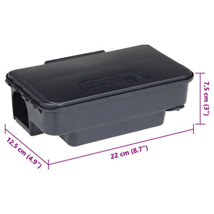 Ποντικοπαγίδες 4 τεμ. Μαύρες 22x12,5x7,5 εκ. - Pakobazaar