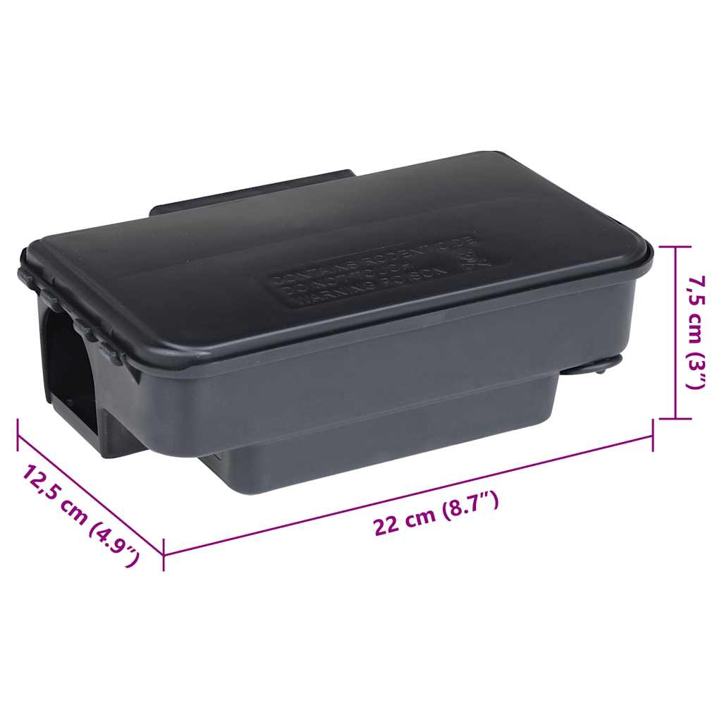 Παγίδες ποντικιών 12 τεμάχια Μαύρο 22x12,5x7,5 εκ.