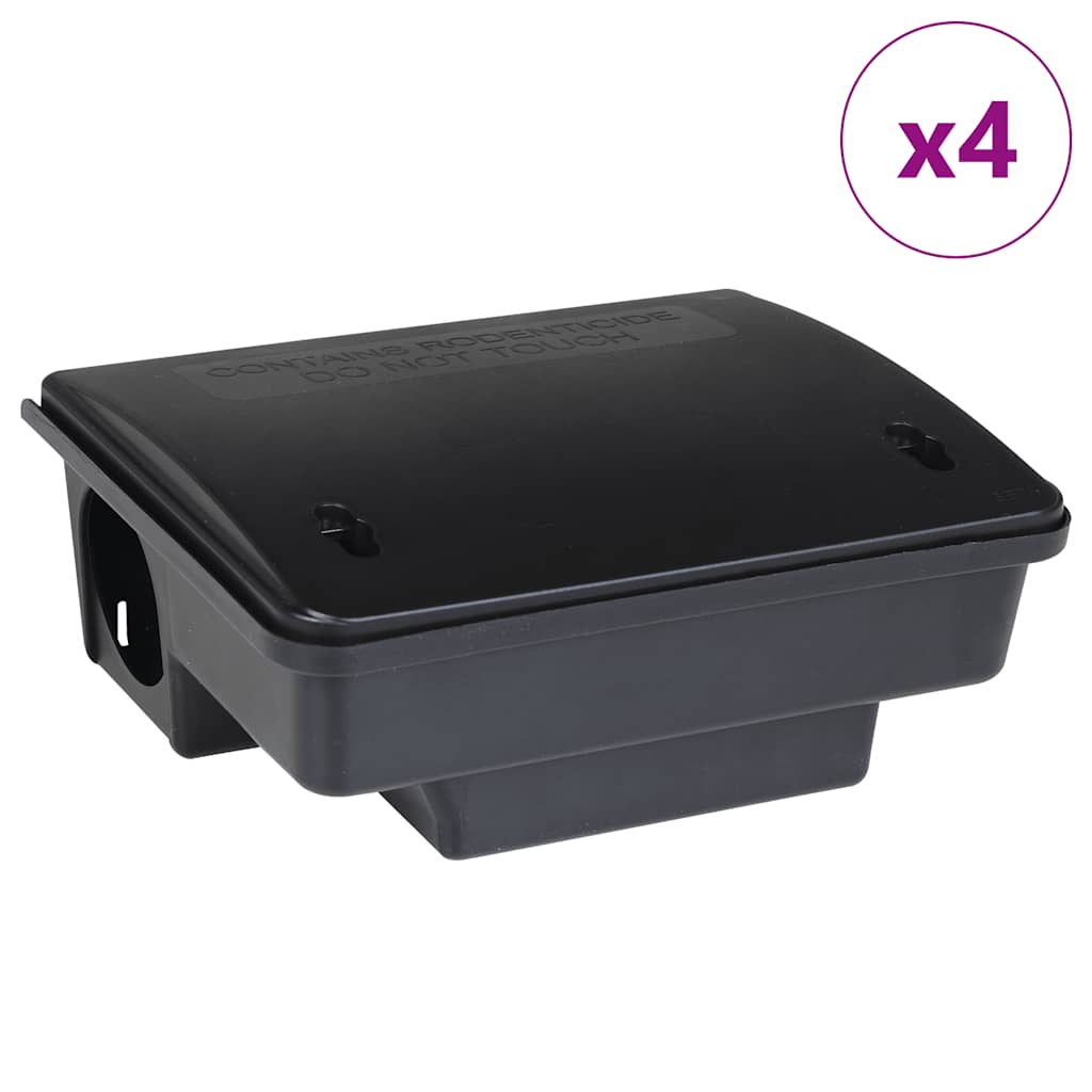Ποντικοπαγίδες 4 τεμ. Μαύρες 23x19x9,5 εκ. - Pakobazaar