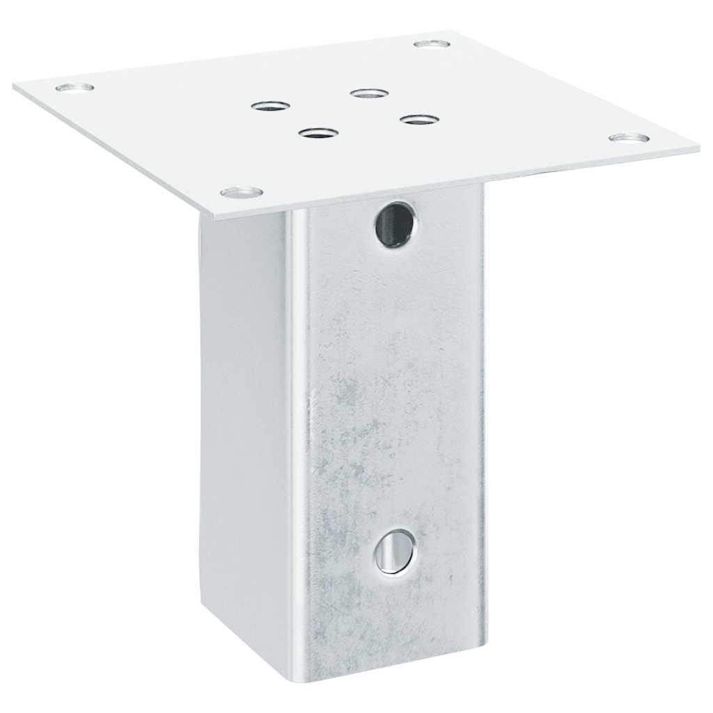 Βάσεις στύλων τετράγωνες 4 τεμάχια Ασημί Γαλβανισμένος χάλυβας - Pakobazaar