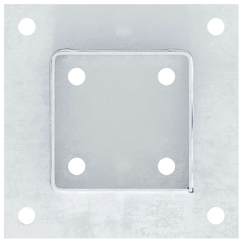 Βάσεις στύλων τετράγωνες 4 τεμάχια Ασημί Γαλβανισμένος χάλυβας