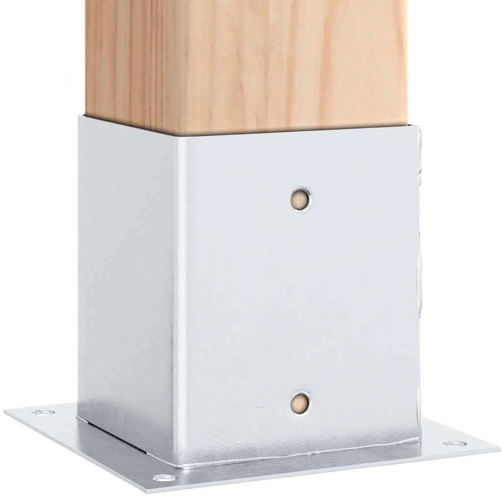 Βάσεις στύλων τετράγωνες 12 τεμάχια Ασημί Γαλβανισμένος χάλυβας