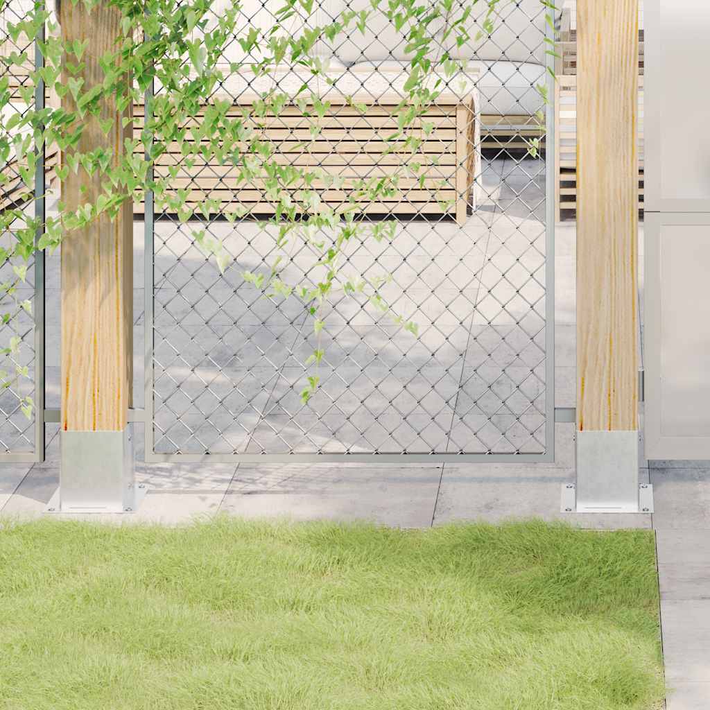 Βάσεις στύλων τετράγωνες 12 τεμάχια Ασημί Γαλβανισμένος χάλυβας